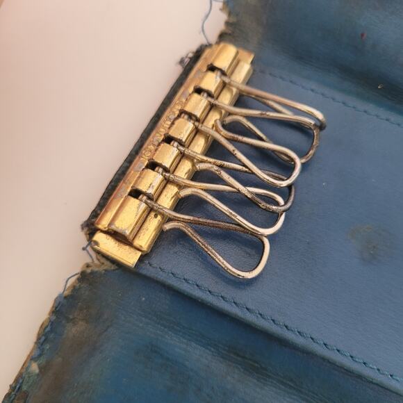 LOUIS VUITTON Blue Epi Leather 6 Hooks Key Holder Case Small Wallet Trifold Fair - Picture 4 of 9